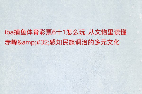 iba捕鱼体育彩票6十1怎么玩_从文物里读懂赤峰&#32;感知民族调治的多元文化